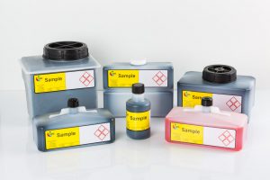 CMS inks, solvents and make-up solutions for use in Domino inkjet printers